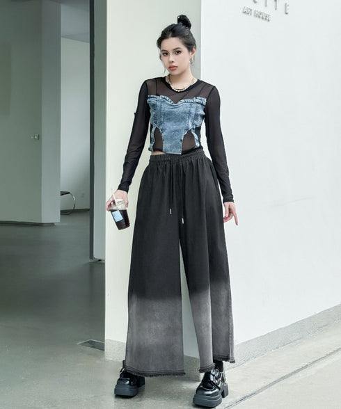 Gradient Contrast Color Denim